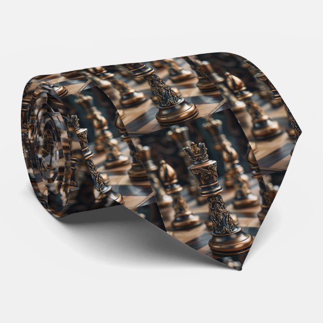 Chess Pieces Game of Chess  Neck Tie (Rolled)