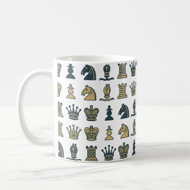 Chess Pieces in Rows Mug (Left)