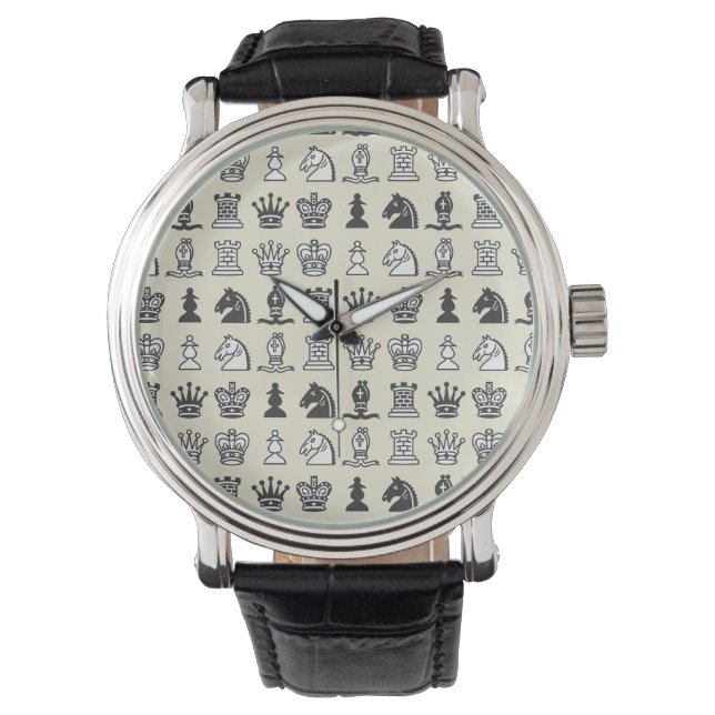 Chess Pieces in Rows Watch (Front)