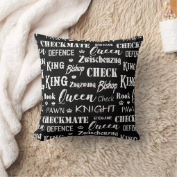 Chess Pieces Knight Queen Rook King Pattern Throw Pillow | Zazzle