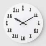 Chess Pieces Large Clock at Zazzle