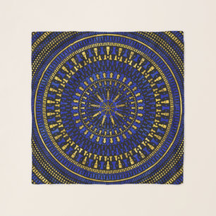 Chess Pieces Mandala - Lapis Lazuli and Gold Scarf