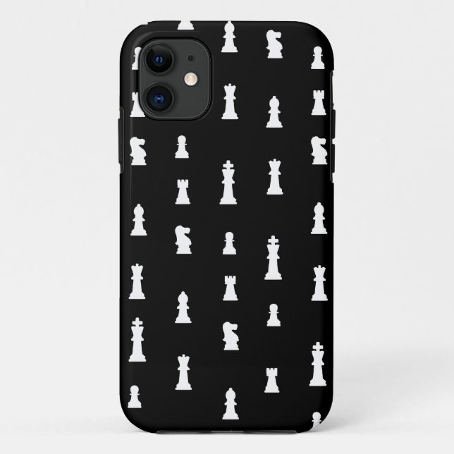 Chess pieces pattern - black and white Case-Mate iPhone case (Back)