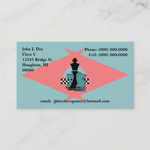 Chess Pieces Players Exchange Sh Boomerang pointer Business Cards