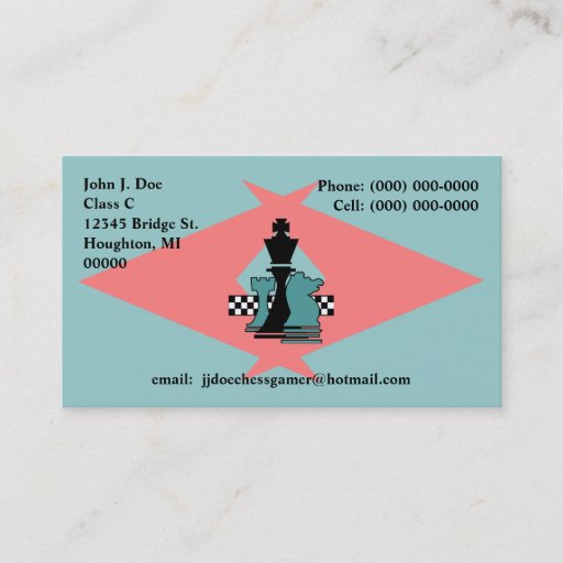 Customizable Chess Pieces Players Exchange Sh Boomerang pointer Business Cards
