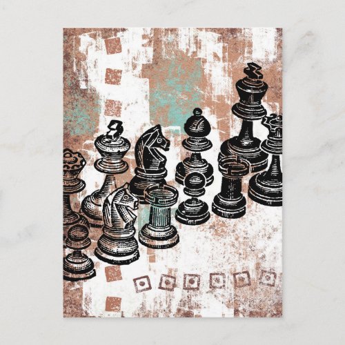 Chess Pieces Postcard