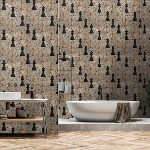 Chess Pieces Queen Bishop Brown Spades  Wallpaper