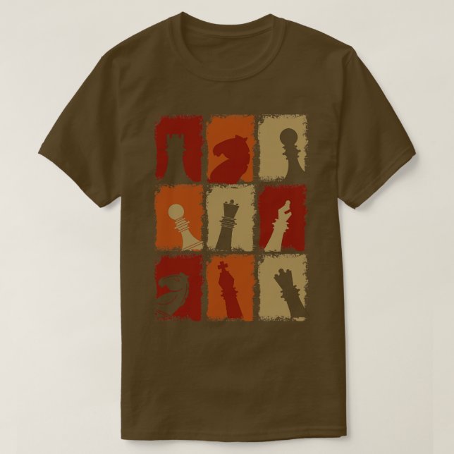 Chess Pieces Retro 2 T-Shirt (Design Front)