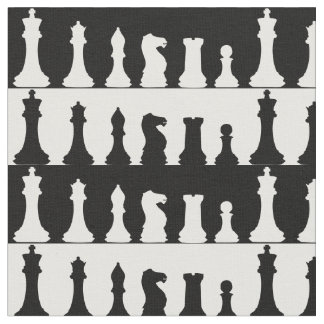 Chess Pieces Silhouette Fabric