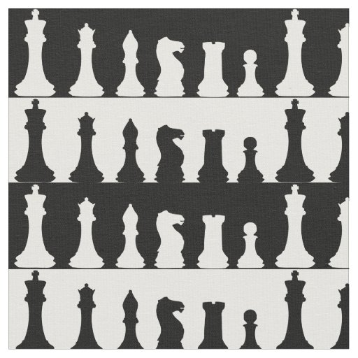 Chess Pieces Silhouette Fabric