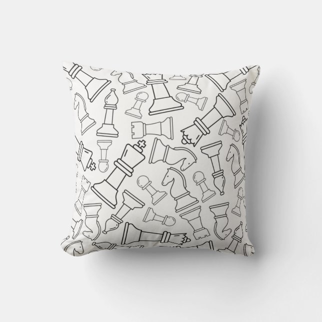 Chess pieces throw pillow (Front)