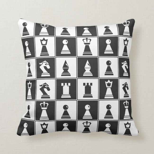 Chess Pieces Throw Pillow