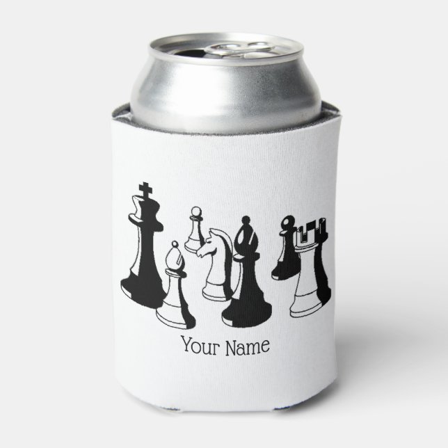 Chess Pieces Vintage Art #2 Can Cooler (Can Front)