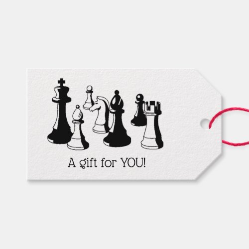 Chess Pieces Vintage Art 2 Gift Tags