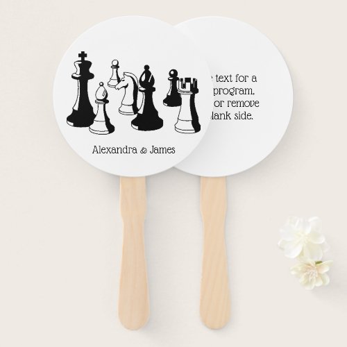 Chess Pieces Vintage Art #2 Hand Fan