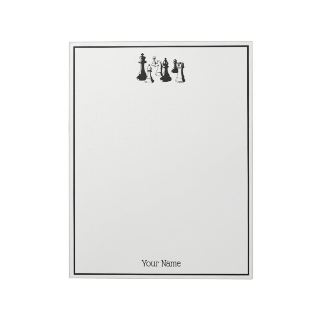 Chess Pieces Vintage Art #2 Notepad (Rotated)