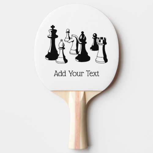 Chess Pieces Vintage Art 2 Ping_Pong Paddle