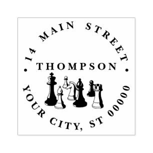 Chess Pieces Vintage Art #2 Rubber Stamp