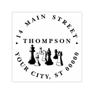 Chess Pieces Vintage Art #2 Self-inking Stamp