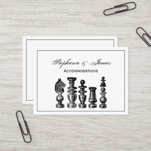 Chess Pieces Vintage Art Business Card