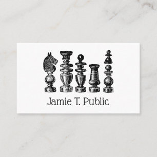 Chess Pieces Vintage Art Business Card