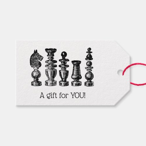 Chess Pieces Vintage Art Gift Tags