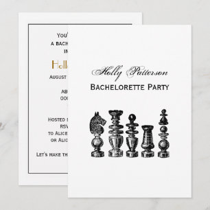 Chess Pieces Vintage Art Invitation
