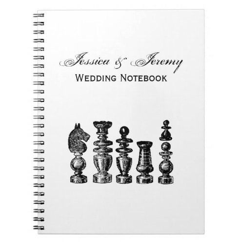 Chess Pieces Vintage Art Notebook