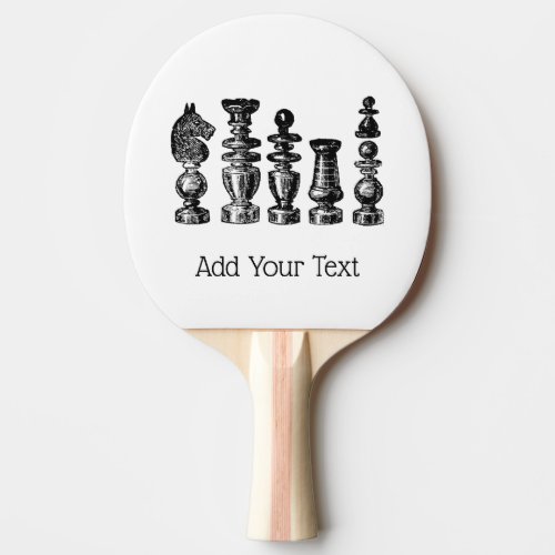 Chess Pieces Vintage Art Ping_Pong Paddle