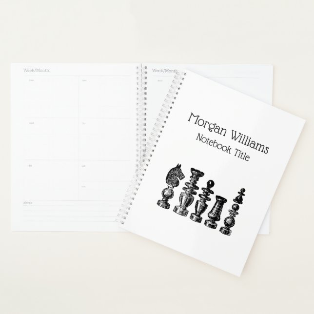 Chess Pieces Vintage Art Planner (Display)