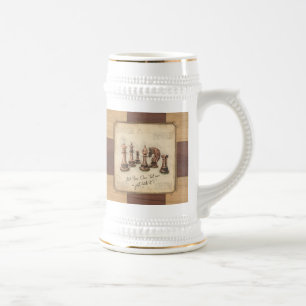Chess Pieces Vintage Sketch Art. Player Gift Beer Stein