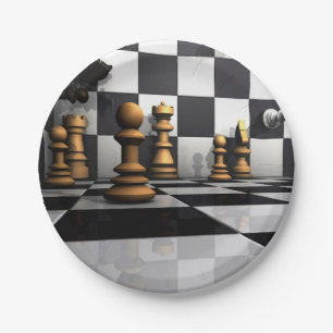 Chess Play King Paper Plates