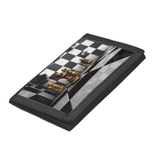 Chess Play King Tri_fold Wallet
