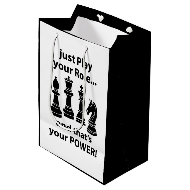 Chess Player Birthday Medium Gift Bag (Front Angled)