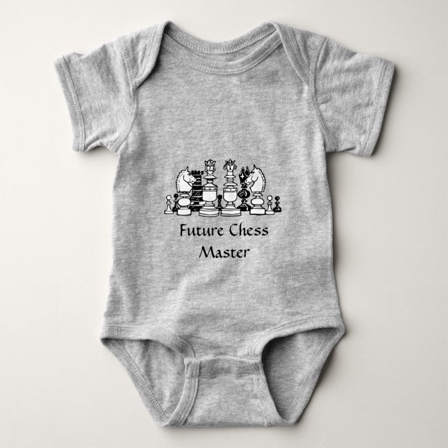 Chess Player Black and White Baby Bodysuit