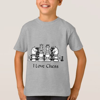 Chess Player Black and White Kids Shirt