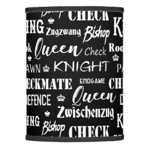 Chess Player Black and White Typographic Lamp Shade