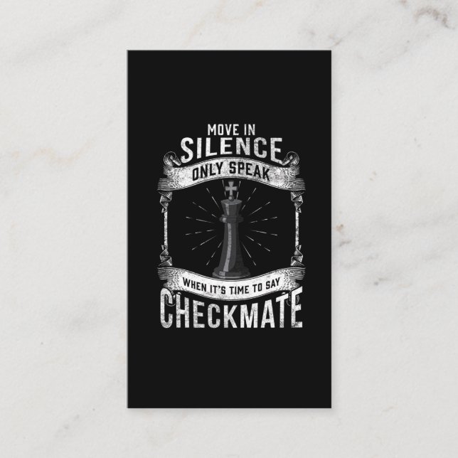 Chess Player Checkmate Checkerboard Game Lover Business Card (Front)