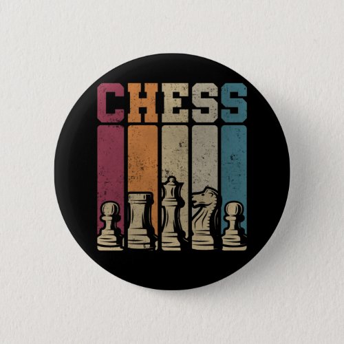 Chess Player Checkmate Vintage Chess Pieces Button