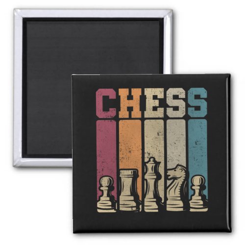 Chess Player Checkmate Vintage Chess Pieces Magnet