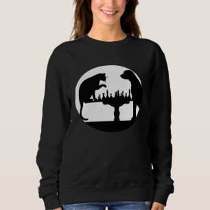 Chess Player Dog Cat Chess Motif Sweatshirt