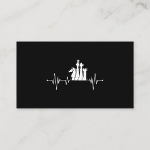 Chess Player Gift Idea Chess Pieces Heartbeat Business Card