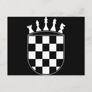 Chess Player Gifts for Croats  Croatian Flag Chess Invitation Postcard