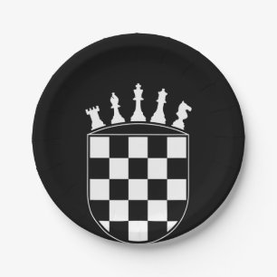 Chess Player Gifts for Croats Croatian Flag Chess Paper Plates