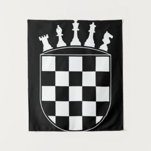 Chess Player Gifts for Croats  Croatian Flag Chess Tapestry