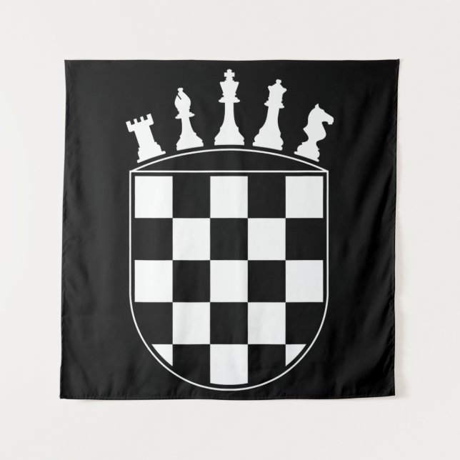 Chess Player Gifts for Croats  Croatian Flag Chess Tapestry (Front)