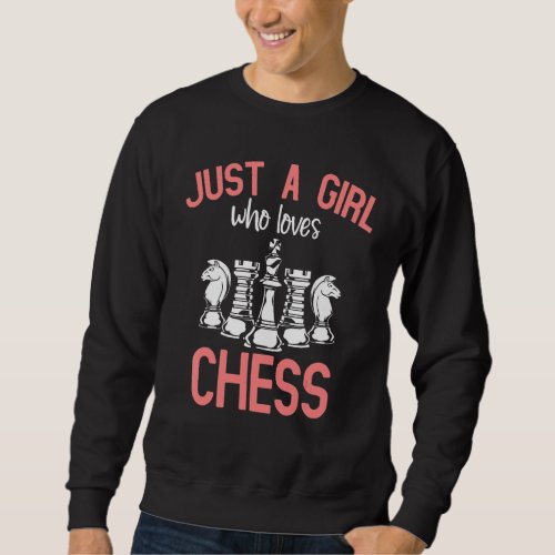 Chess Player Girls Chess Master Board Game Women C Sweatshirt