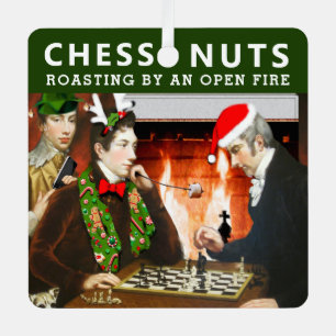 Chess Player Holiday Gift Metal Ornament