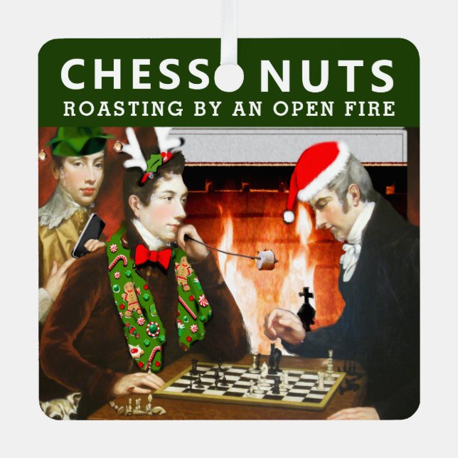 Chess Player Holiday Gift Metal Ornament (Front)