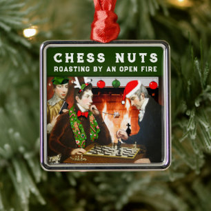 Chess Player Holiday Gift Metal Ornament